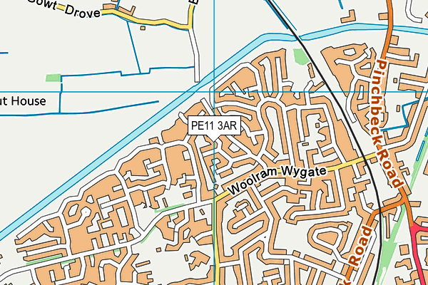 PE11 3AR map - OS VectorMap District (Ordnance Survey)