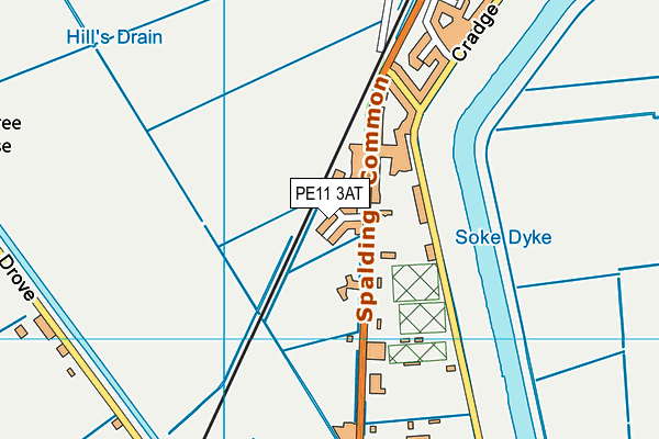 PE11 3AT map - OS VectorMap District (Ordnance Survey)