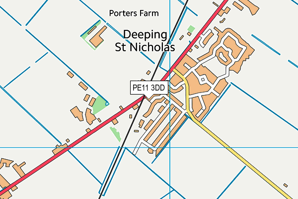PE11 3DD map - OS VectorMap District (Ordnance Survey)