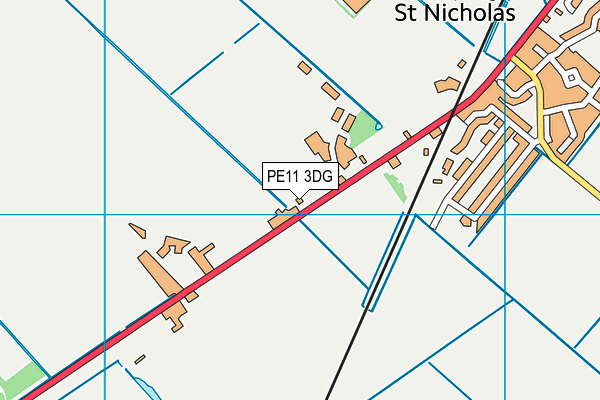 PE11 3DG map - OS VectorMap District (Ordnance Survey)