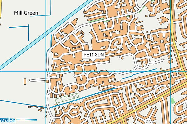 PE11 3DN map - OS VectorMap District (Ordnance Survey)
