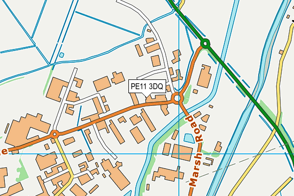 PE11 3DQ map - OS VectorMap District (Ordnance Survey)
