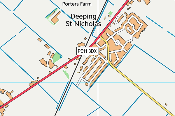 PE11 3DX map - OS VectorMap District (Ordnance Survey)