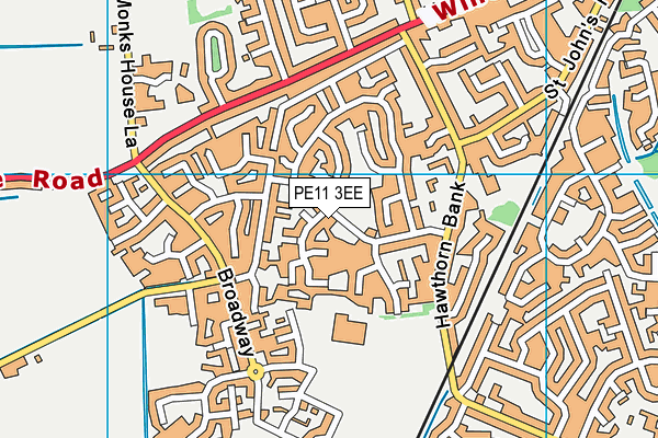 PE11 3EE map - OS VectorMap District (Ordnance Survey)