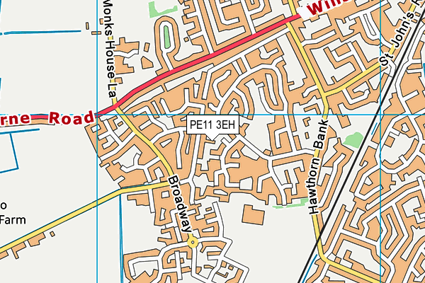 PE11 3EH map - OS VectorMap District (Ordnance Survey)
