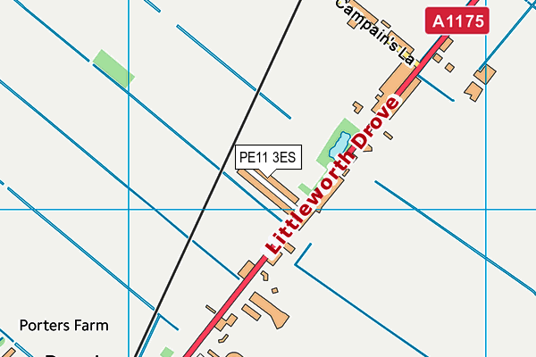 PE11 3ES map - OS VectorMap District (Ordnance Survey)