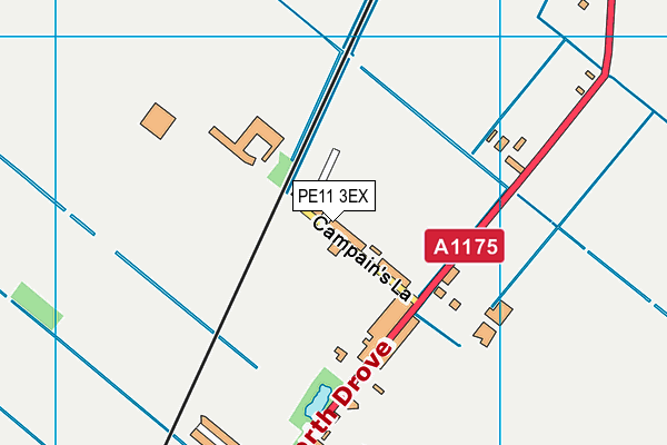 PE11 3EX map - OS VectorMap District (Ordnance Survey)