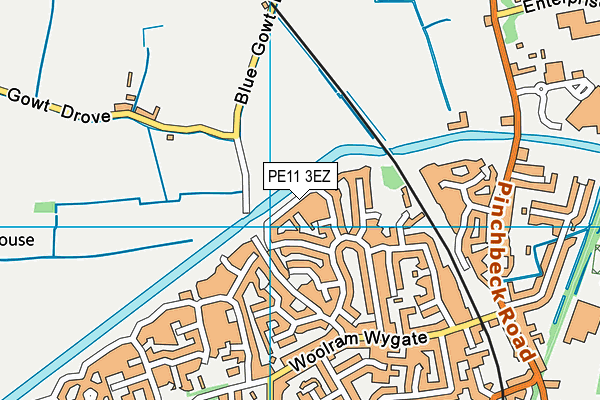 PE11 3EZ map - OS VectorMap District (Ordnance Survey)