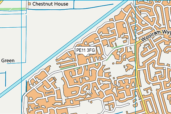 PE11 3FG map - OS VectorMap District (Ordnance Survey)