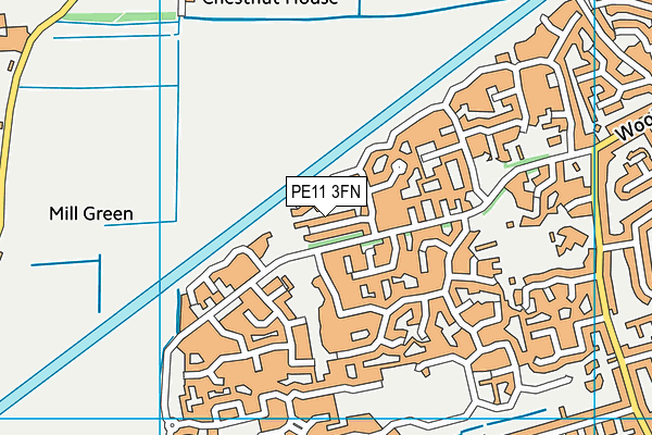 PE11 3FN map - OS VectorMap District (Ordnance Survey)