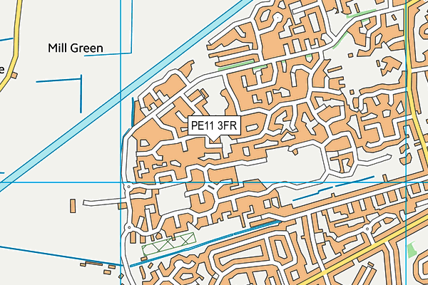 PE11 3FR map - OS VectorMap District (Ordnance Survey)