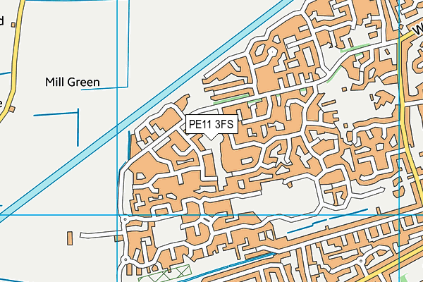 PE11 3FS map - OS VectorMap District (Ordnance Survey)