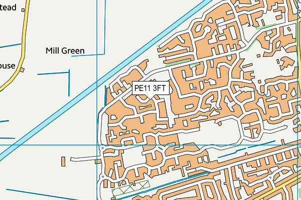 PE11 3FT map - OS VectorMap District (Ordnance Survey)