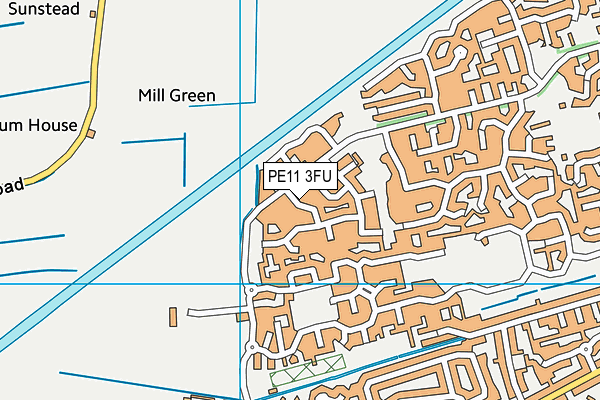 PE11 3FU map - OS VectorMap District (Ordnance Survey)