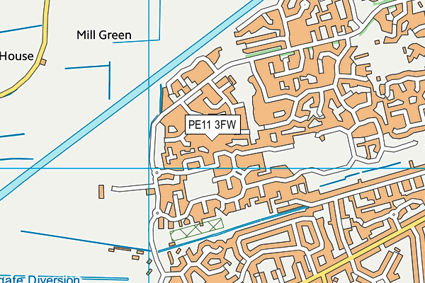 PE11 3FW map - OS VectorMap District (Ordnance Survey)