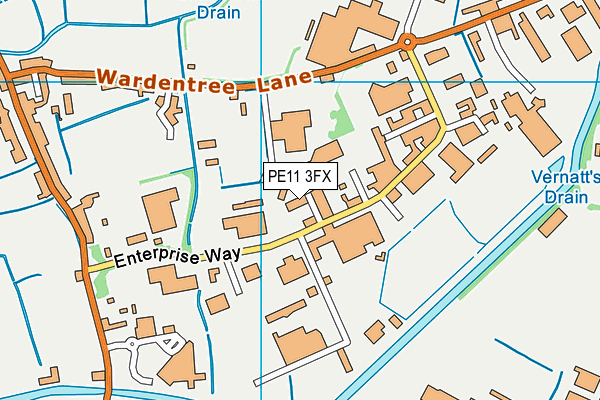 PE11 3FX map - OS VectorMap District (Ordnance Survey)