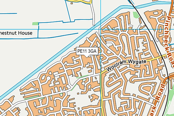 PE11 3GA map - OS VectorMap District (Ordnance Survey)