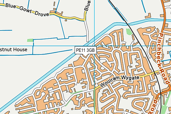 PE11 3GB map - OS VectorMap District (Ordnance Survey)