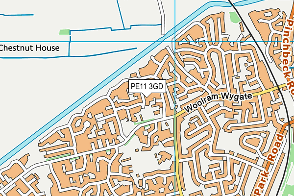 PE11 3GD map - OS VectorMap District (Ordnance Survey)