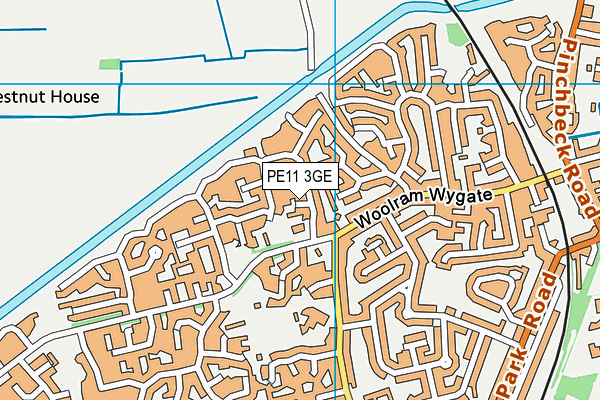 PE11 3GE map - OS VectorMap District (Ordnance Survey)
