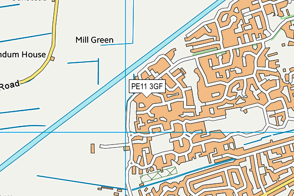 PE11 3GF map - OS VectorMap District (Ordnance Survey)