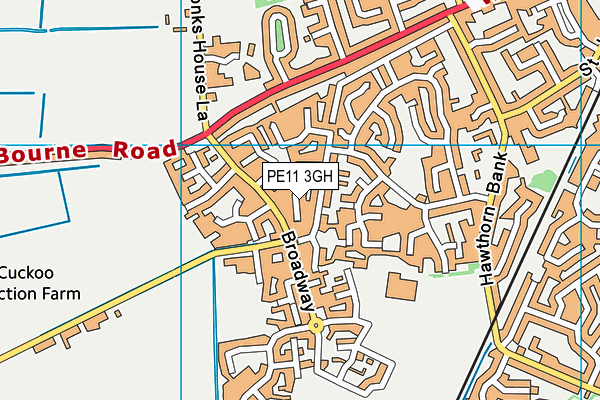 PE11 3GH map - OS VectorMap District (Ordnance Survey)