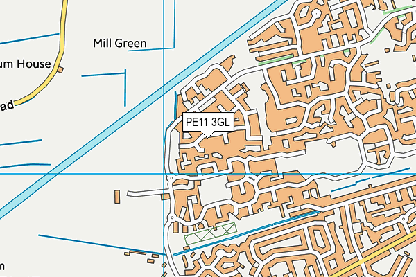 PE11 3GL map - OS VectorMap District (Ordnance Survey)