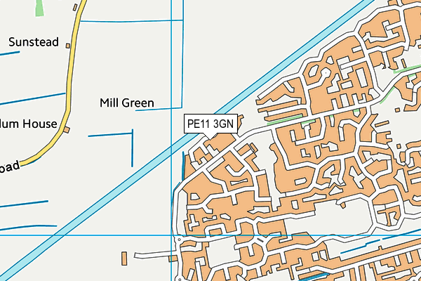 PE11 3GN map - OS VectorMap District (Ordnance Survey)