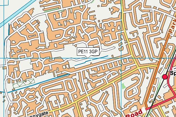 PE11 3GP map - OS VectorMap District (Ordnance Survey)