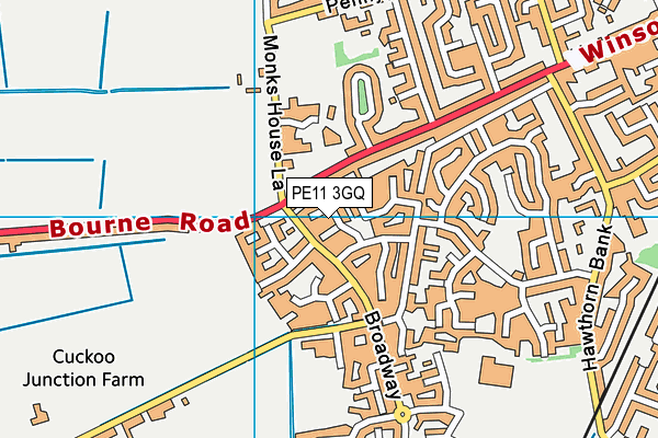 PE11 3GQ map - OS VectorMap District (Ordnance Survey)