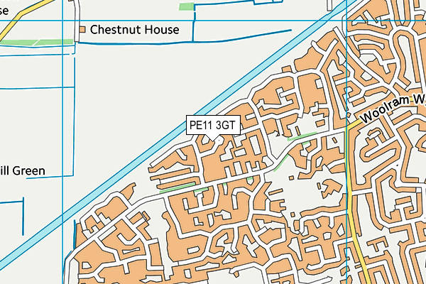 PE11 3GT map - OS VectorMap District (Ordnance Survey)