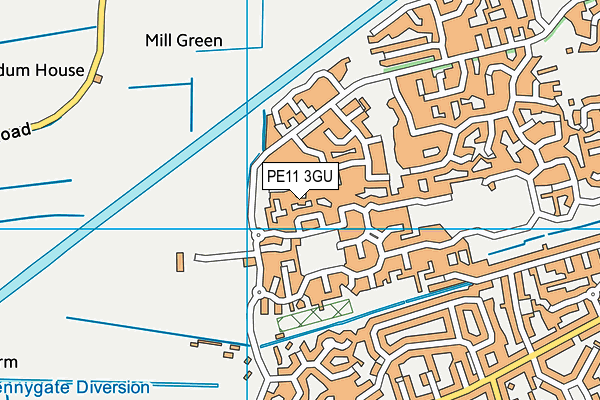 PE11 3GU map - OS VectorMap District (Ordnance Survey)