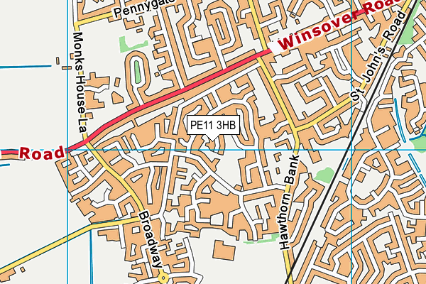PE11 3HB map - OS VectorMap District (Ordnance Survey)