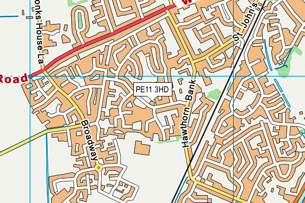 PE11 3HD map - OS VectorMap District (Ordnance Survey)