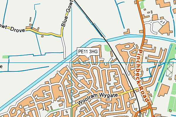 PE11 3HG map - OS VectorMap District (Ordnance Survey)