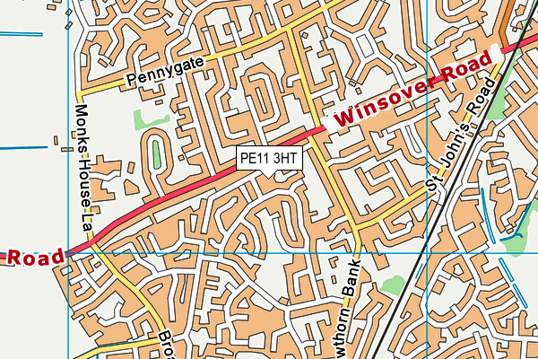 PE11 3HT map - OS VectorMap District (Ordnance Survey)