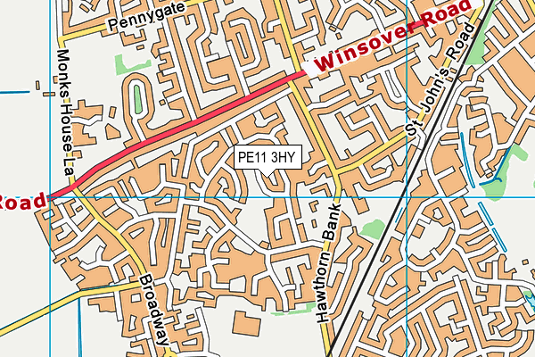 PE11 3HY map - OS VectorMap District (Ordnance Survey)