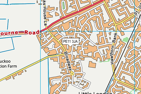 PE11 3JA map - OS VectorMap District (Ordnance Survey)