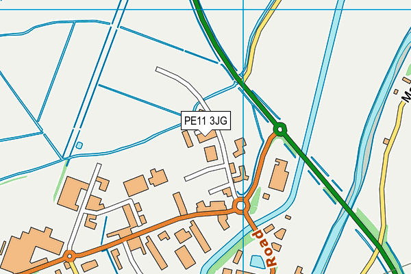 PE11 3JG map - OS VectorMap District (Ordnance Survey)