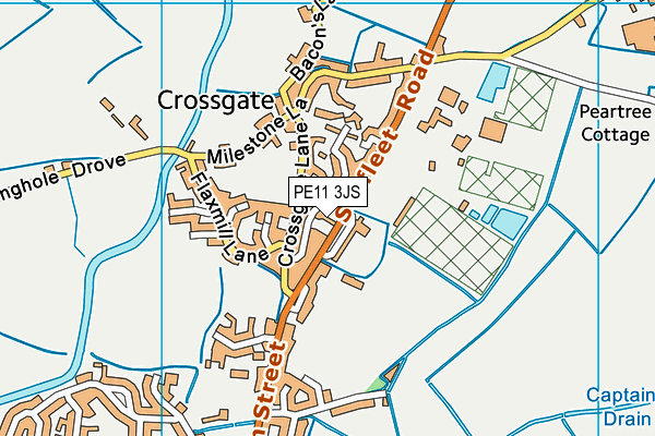 PE11 3JS map - OS VectorMap District (Ordnance Survey)