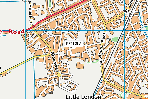 PE11 3LA map - OS VectorMap District (Ordnance Survey)