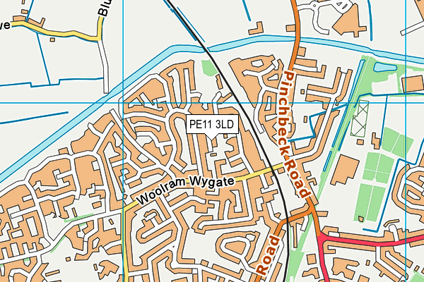 PE11 3LD map - OS VectorMap District (Ordnance Survey)