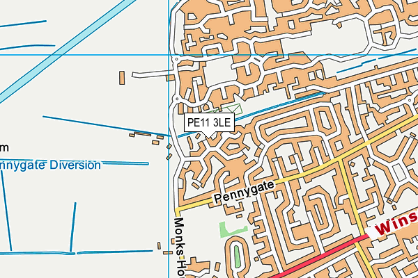 PE11 3LE map - OS VectorMap District (Ordnance Survey)