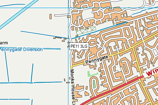 PE11 3LG map - OS VectorMap District (Ordnance Survey)