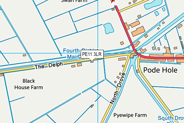PE11 3LR map - OS VectorMap District (Ordnance Survey)