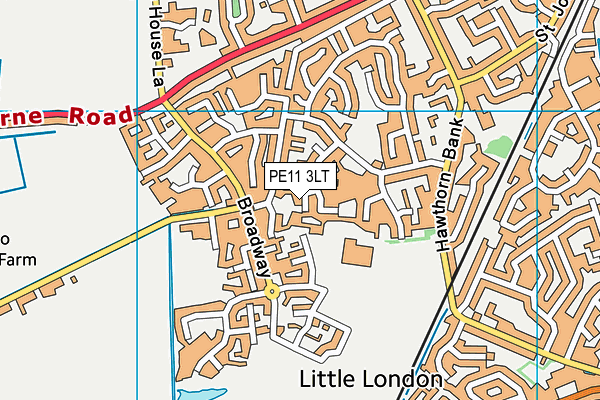 PE11 3LT map - OS VectorMap District (Ordnance Survey)