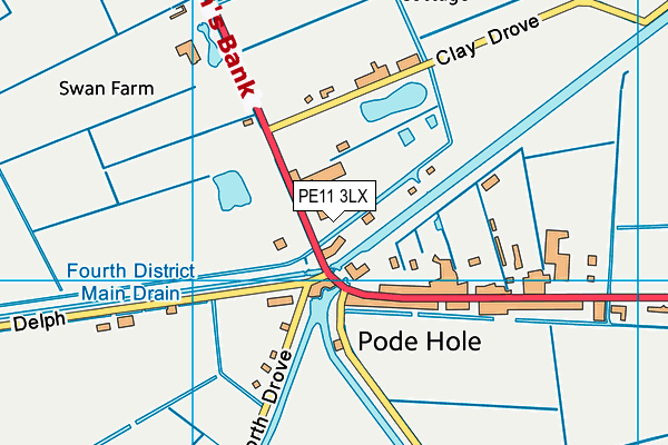 PE11 3LX map - OS VectorMap District (Ordnance Survey)