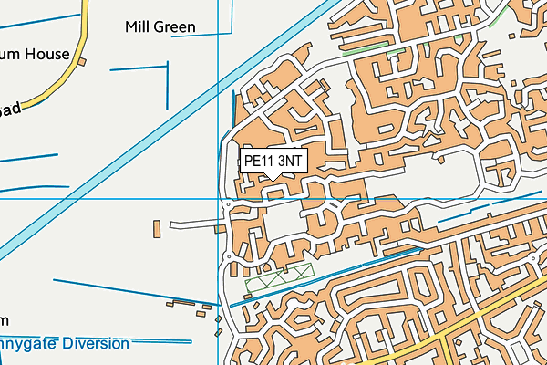 PE11 3NT map - OS VectorMap District (Ordnance Survey)