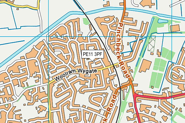 PE11 3PF map - OS VectorMap District (Ordnance Survey)