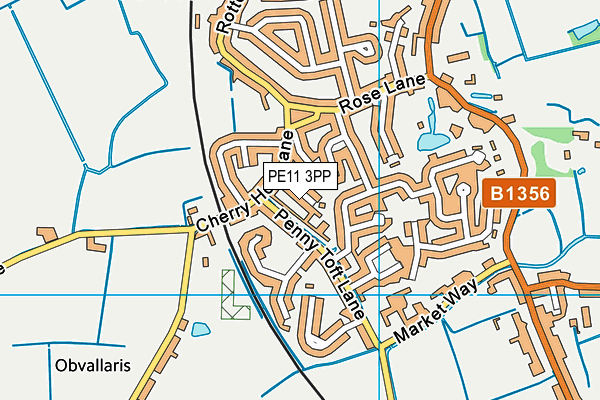 PE11 3PP map - OS VectorMap District (Ordnance Survey)